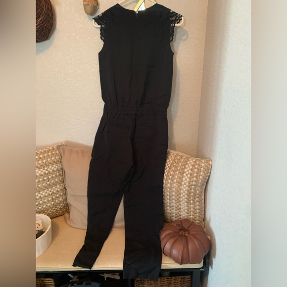 J Crew jumpsuit size 00P black, lace sleeves - Picture 5 of 16